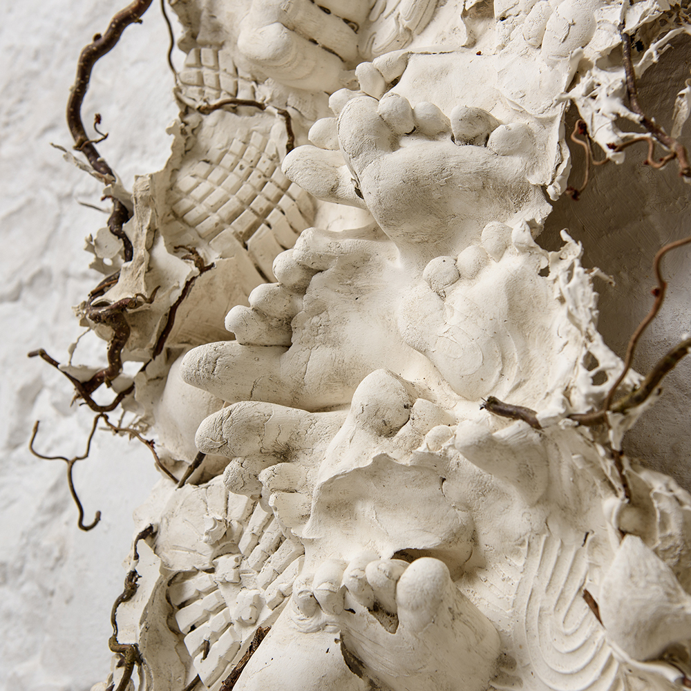 Circle #1; Plaster, twigs