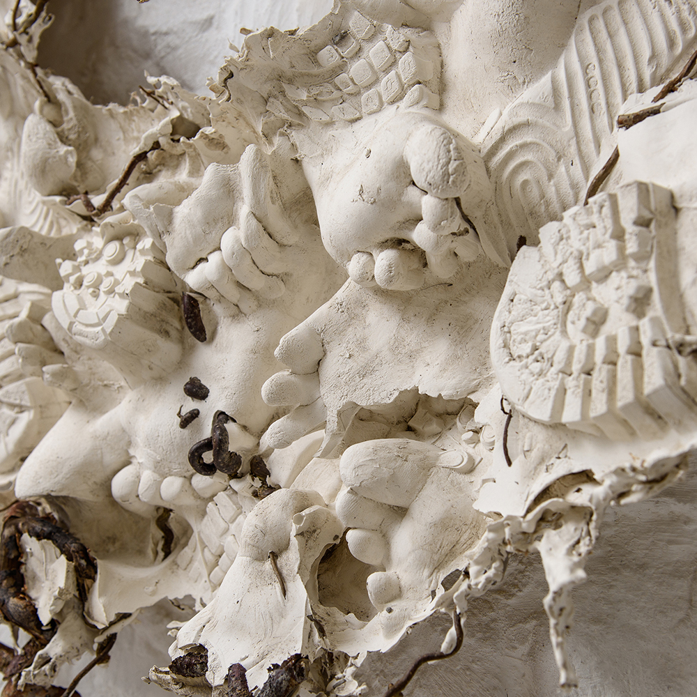 Circle #1; Plaster, twigs