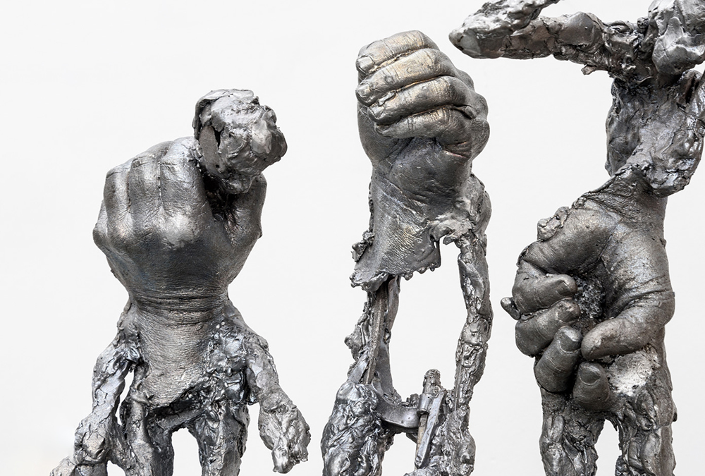 Climate Reeling; Recycled Aluminium, breeze block