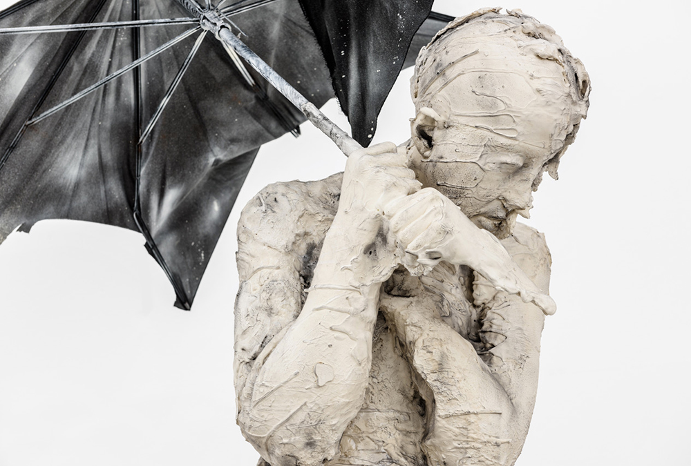 Give Me Shelter; Plaster, mixed media