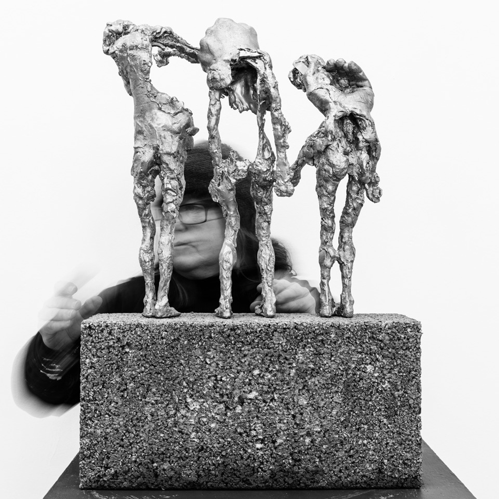 Climate Reeling; Recycled Aluminium, breeze block