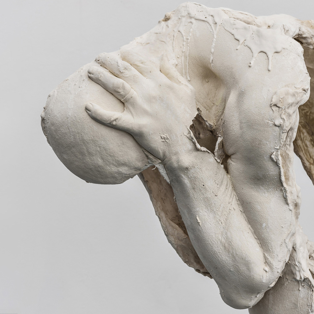 Hear No Evil; Plaster, mixed media