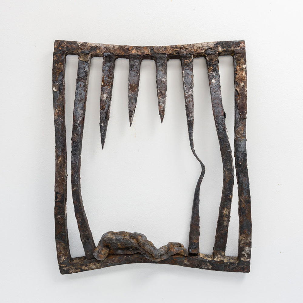 How Do You Sleep ; Bronze (unique), found steel
