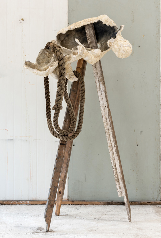 Husk I; plaster, wood, rope